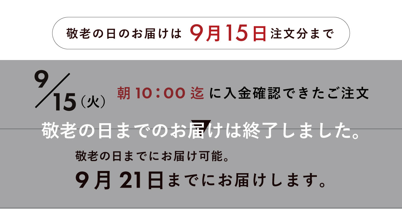 敬老の日期限