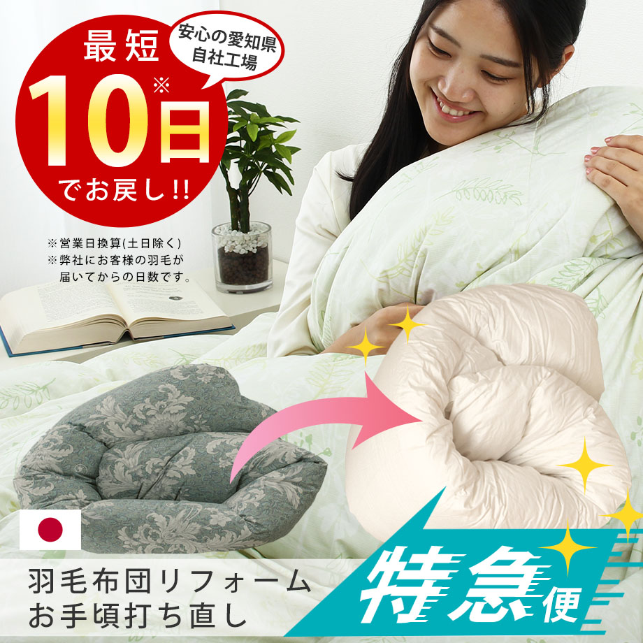 ベッド用羽毛布団わた枕完璧セット(新ベッドパッド)　ダブル